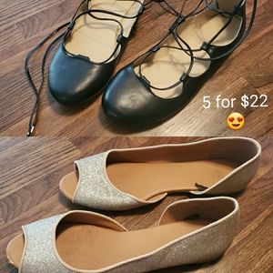 Sale Bundle Flats Women's 8 Black Gold